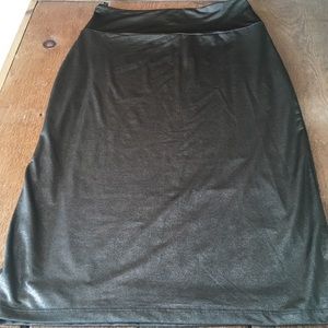 Guess bronze stretchy metallic column skirt